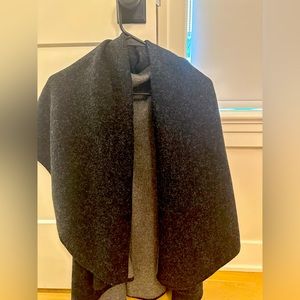 Reversible wool poncho